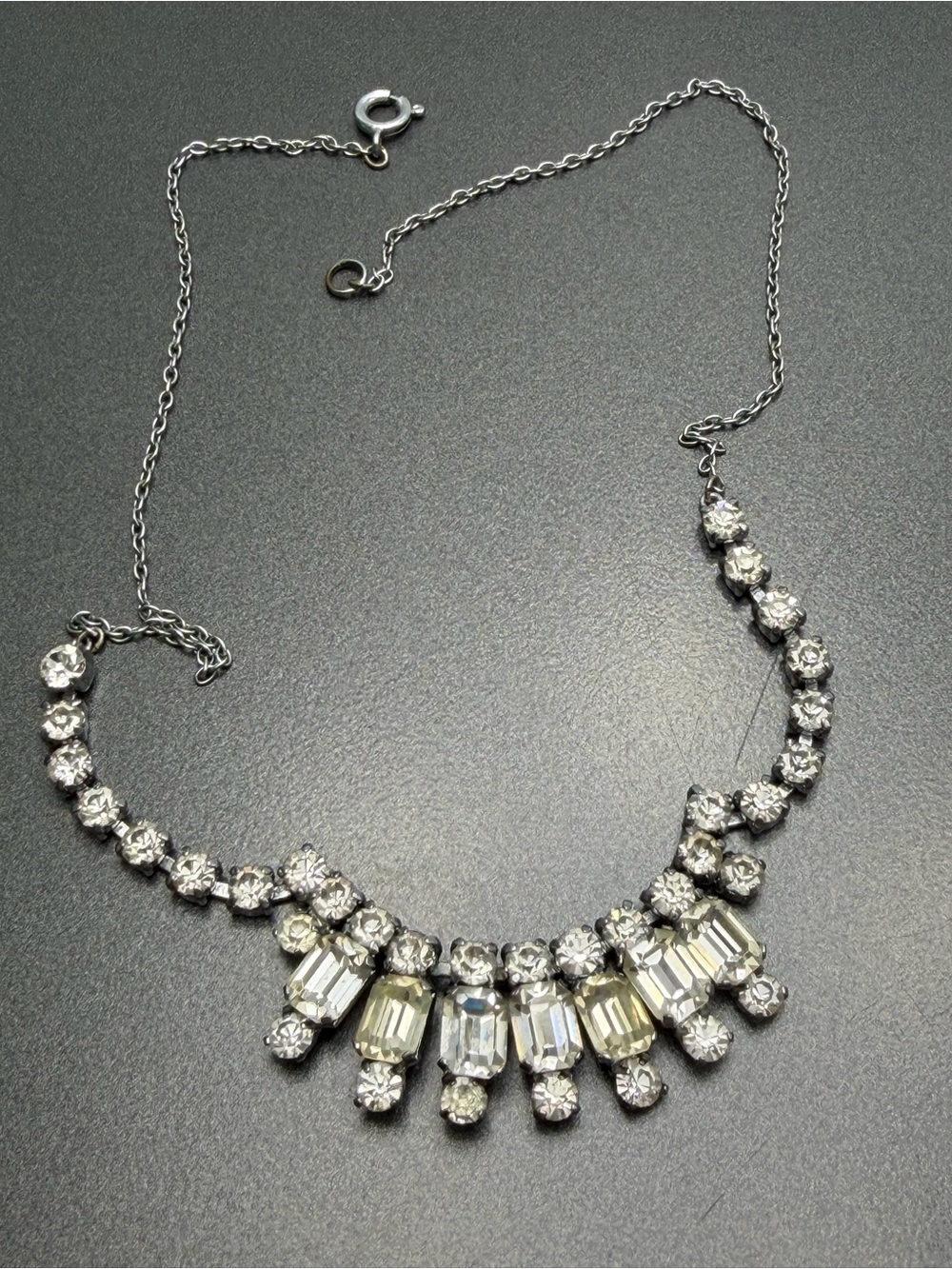 Vintage Rhinestone Statement Necklace -
